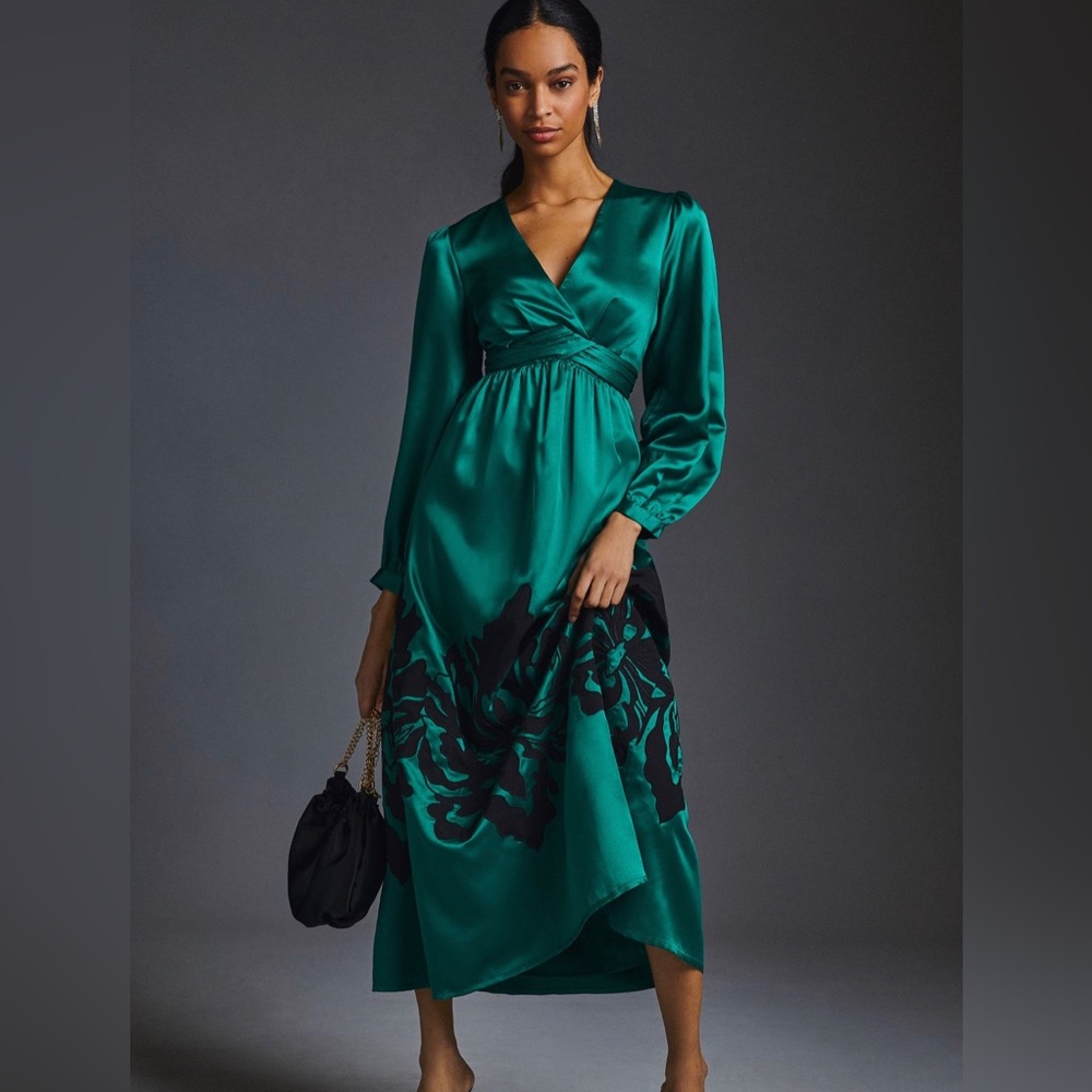 Nikasha Embroidered Satin Dress NWT/ Brand New